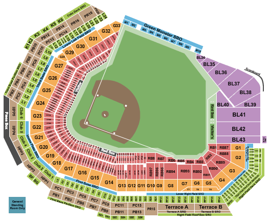 Fenway Park Boston Red Sox Seating Chart